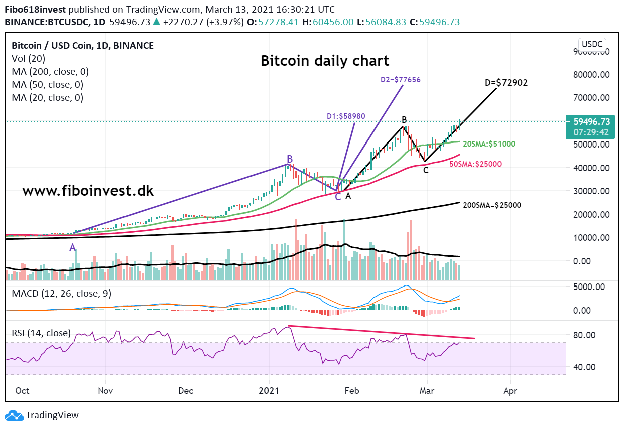 Bitcoin daliy chart 13-03-21